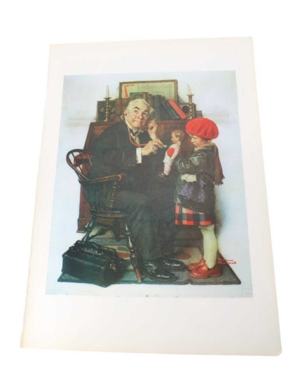 Doctor and the Doll Reprint Print Norman Rockwell Print Vintage 94711